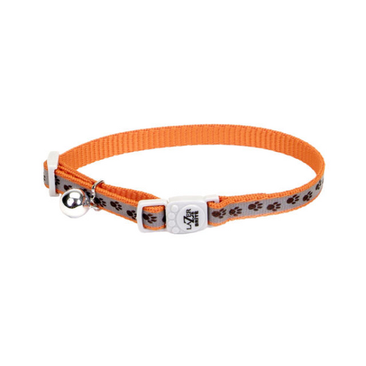 COASTAL LazerBrite Reflective Breakaway Collar, orange paws