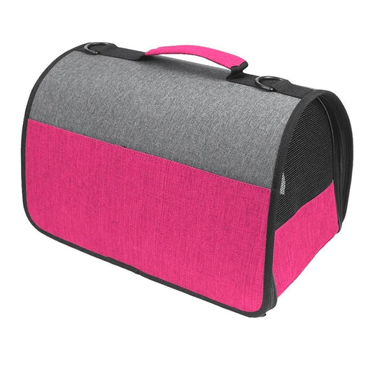 DOGLINE Dual Colour Collapsible Soft Carrier 11x10x16", Pink/Grey