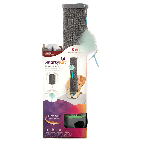 SMARTYKAT Playful Post Scratcher w/Track Toy Base