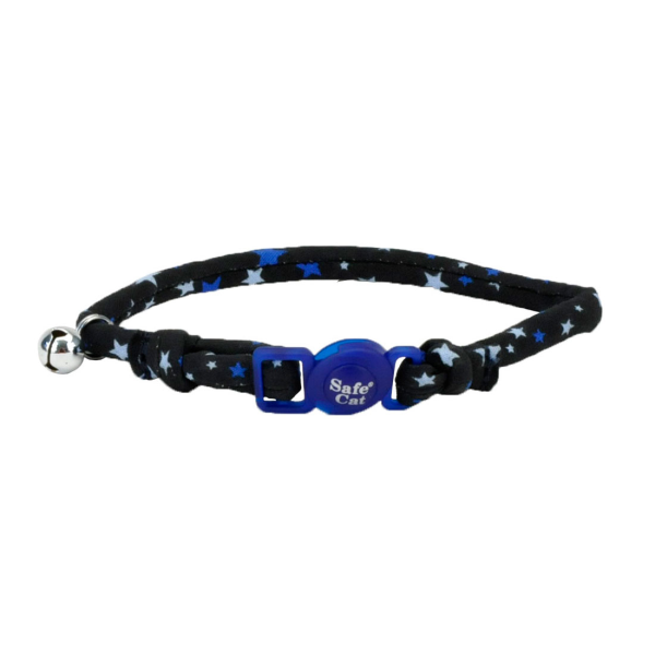 COASTAL SafeCat Round Fashion Collar, Black Stars