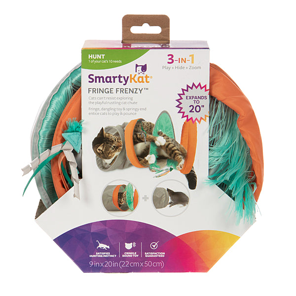 SMARTYKAT Fringe Frenzy Spring Tunnel, Teal