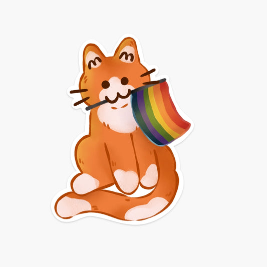 THE STRAY SHOP Pride Flag Kitty Sticker