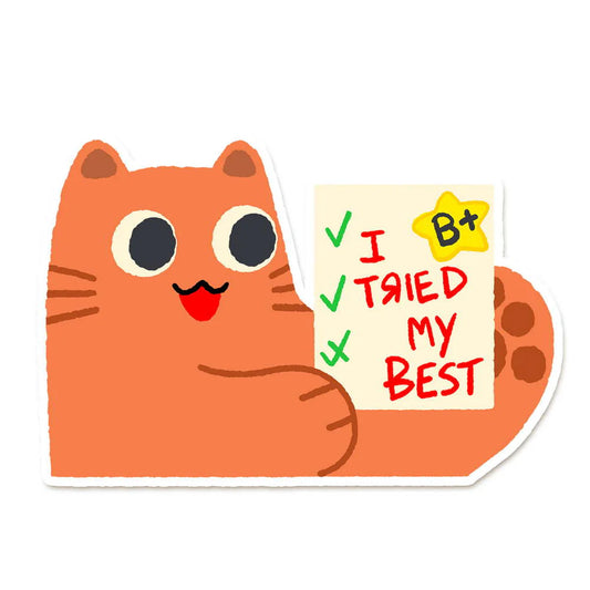 MAOFRIENDS "I tried" Orange Cat Sticker