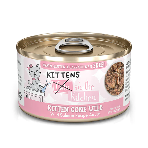 CATS IN THE KITCHEN Kitten Gone Wild Salmon Recipe Au Jus, 85g (3oz)