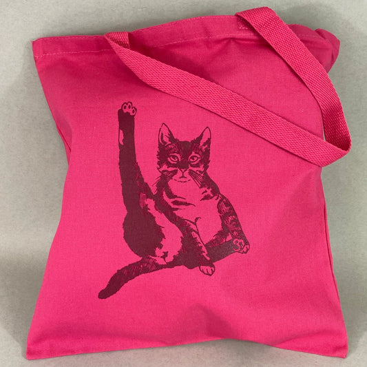 RX LETTERPRESS  Straight Up Cat Leg Canvas Tote Bag