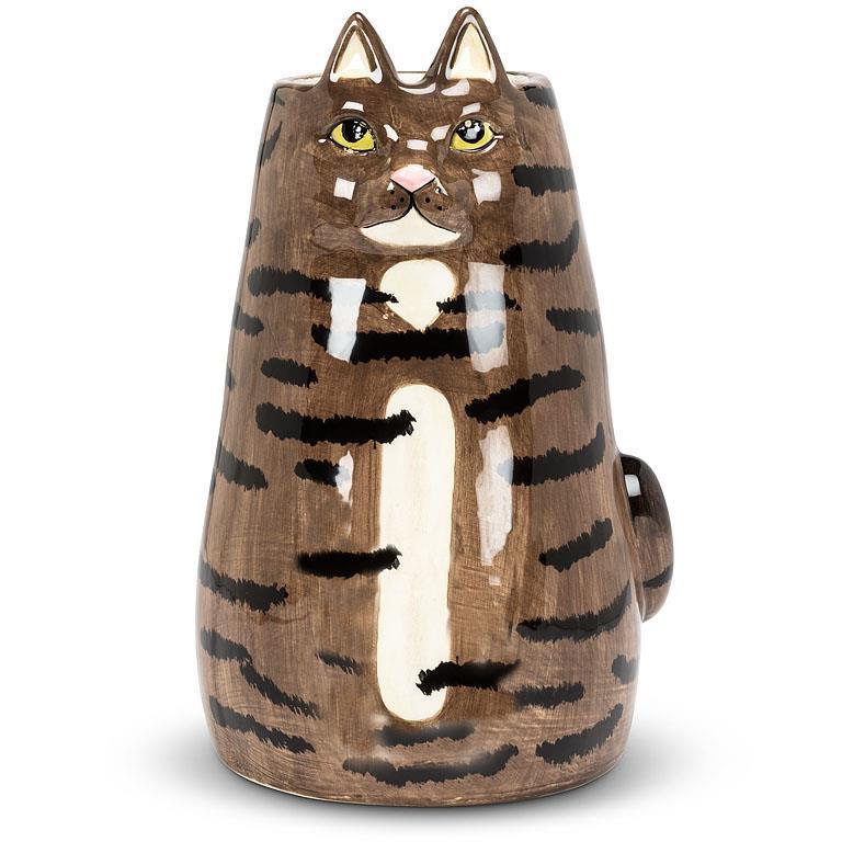 ABBOTT Large Sitting Cat Vase, Tabby