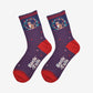 SOCK TALK Navy Blue/Red, Cat Wreath