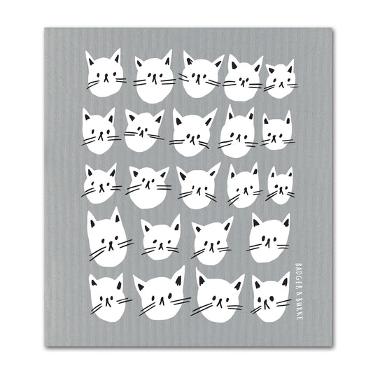 BADGER & BURKE Many Cats Sponge Cloth