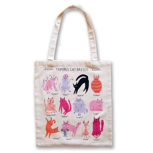 BADGER & BURKE Famous Cat Breeds Tote Bag