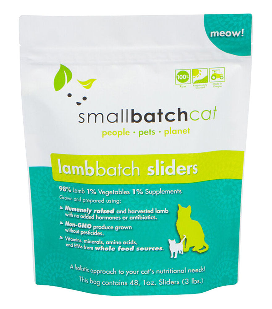 Small Batch Frozen Lamb Sliders For Cats, 1.36kg (3lb) – Happy Cat 