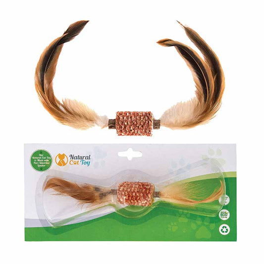 NATURAL CAT TOY Corn Feather Flywheel Toy