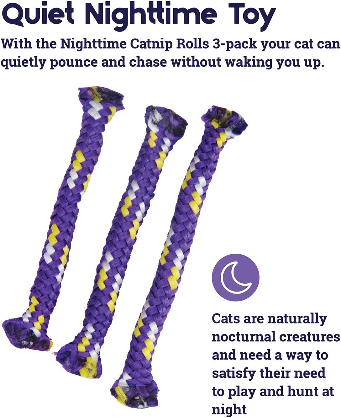 PETSTAGES Nightime Catnip Rolls, Purple