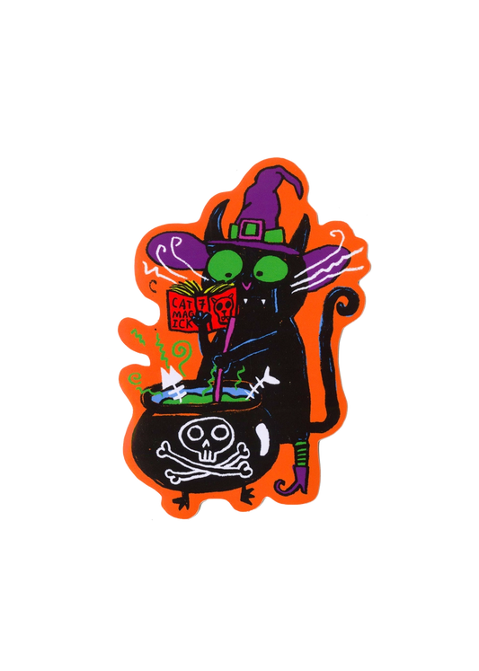 GENTLE THRILLS Cat Witch Sticker