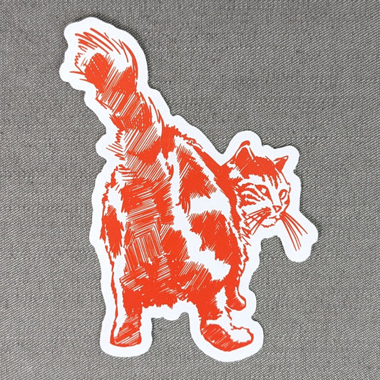 RX LETTERPRESS  Smirking Cat Sticker