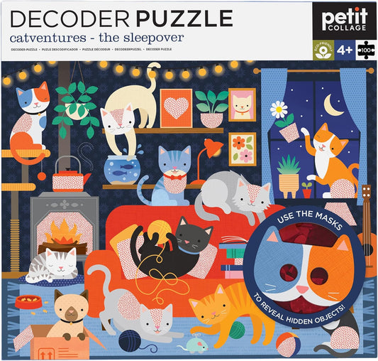 PETIT COLLAGE Decoder Puzzle Catventures: The Sleepover