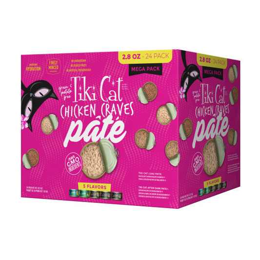 TIKI CAT Chicken Craves Pate Mega Pack 5-Flavor 24/2.8g