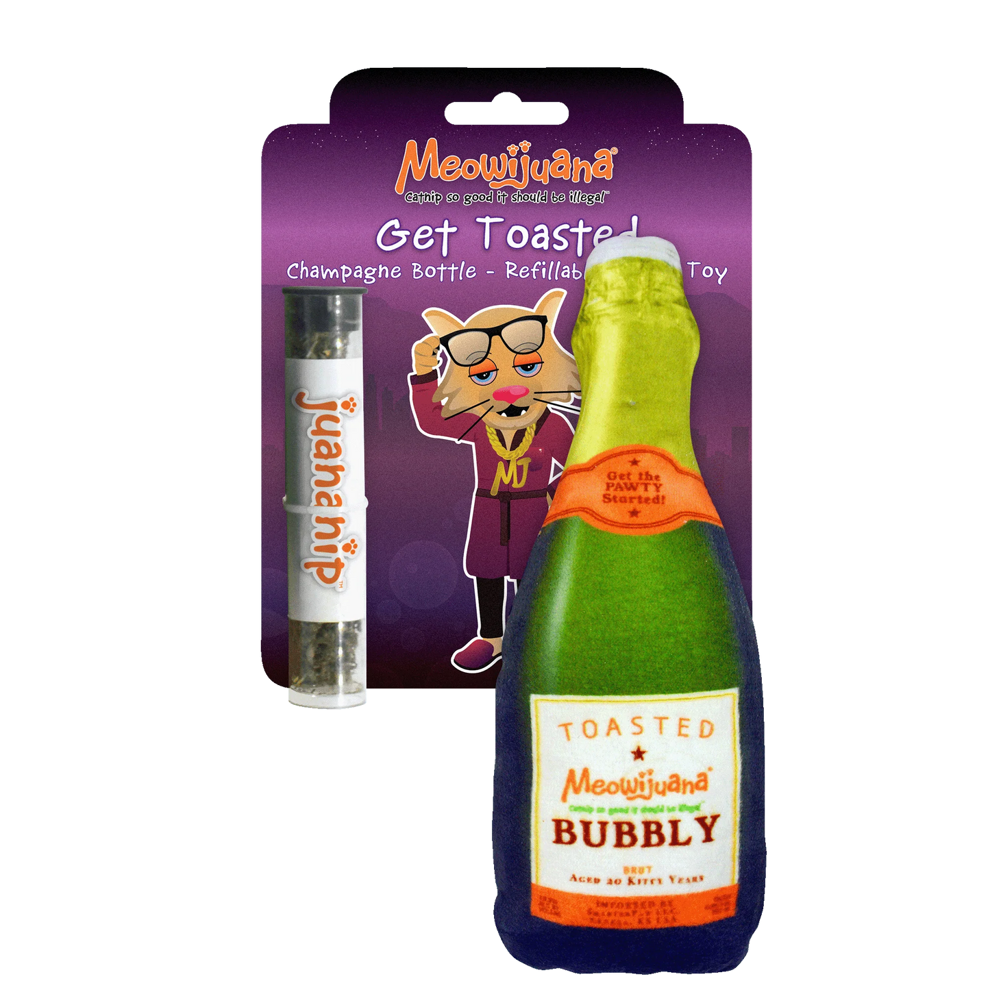 MEOWIJUANA "Get Toasted" Champagne Bottle