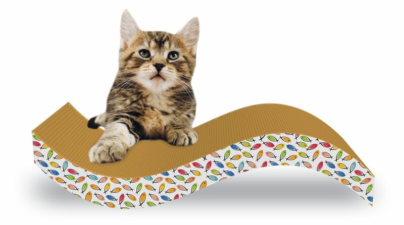 INDIPETS Corrugated Wave Cat Scratcher