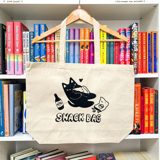 SECRET PLANET Jumbo Black Cat Snack Bag Tote