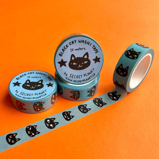 SECRET PLANET Black Cat Washi Tape