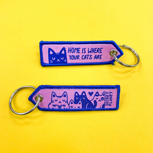 SECRET PLANET Home Is Where Your Cats Are Pennant Keychain