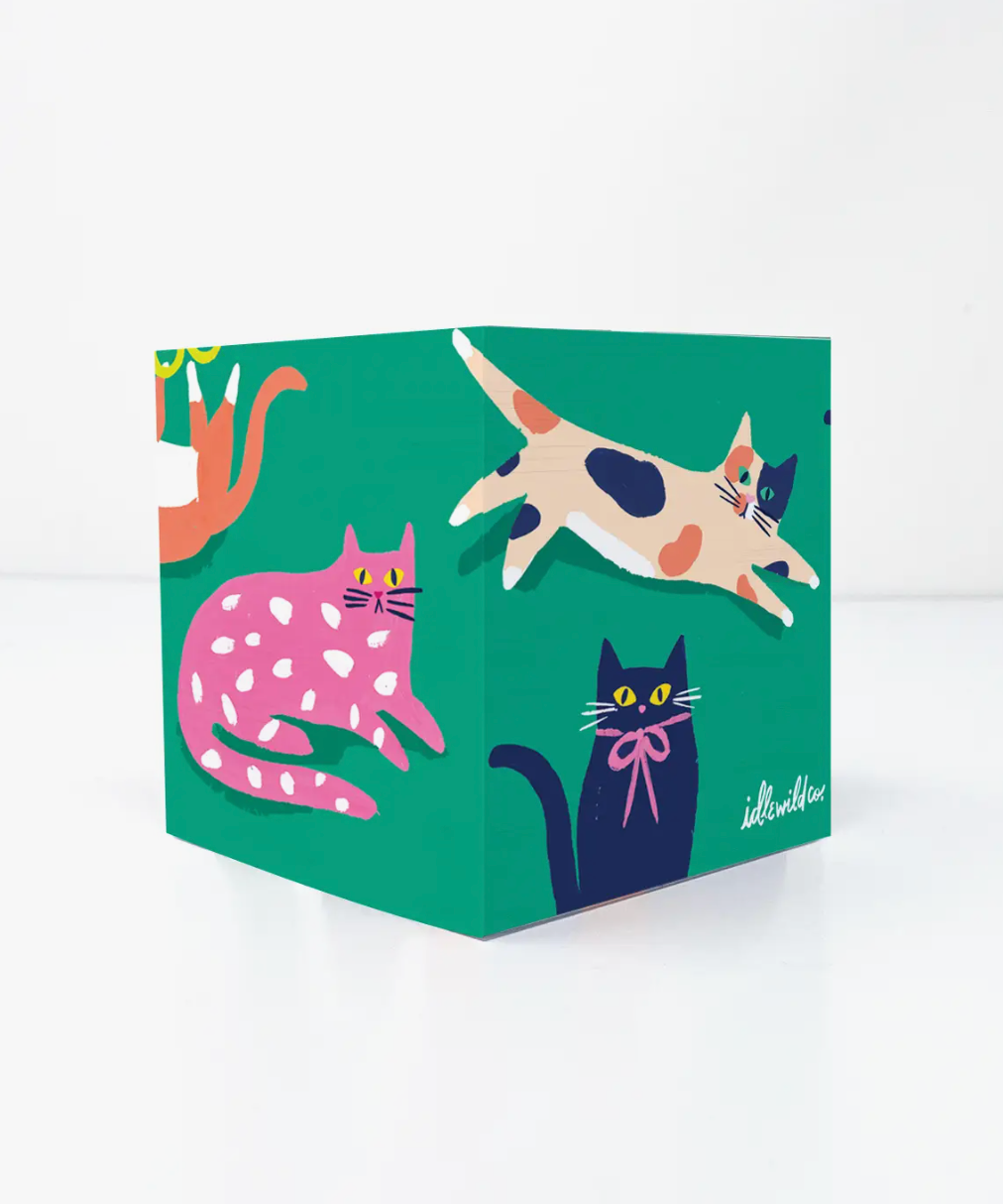 IDLEWILD Cats Sticky Note Cube