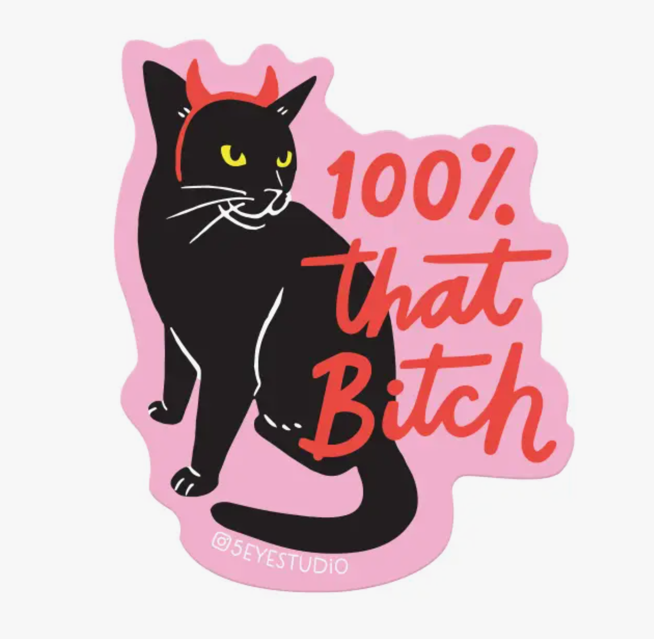 5 EYE STUDIO 100 Percent Cat Devil Vinyl Sticker