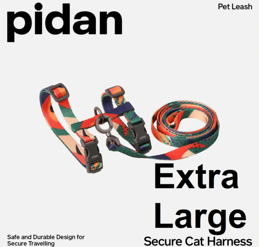 PIDAN Harness & Leash Set, Multicolor EXTRA LARGE