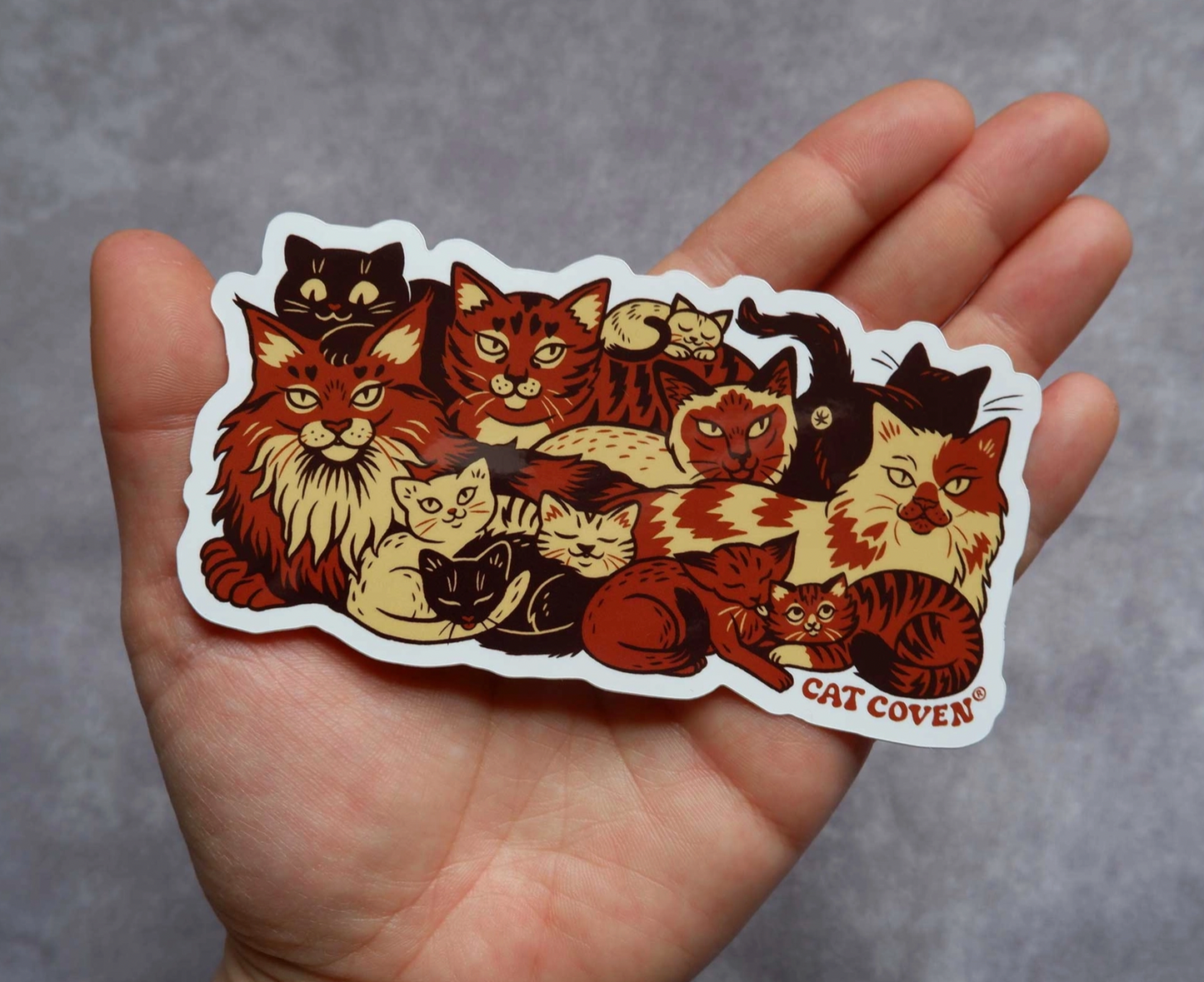 CAT COVEN Clutter of Cats Sticker