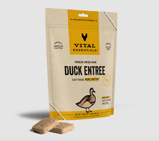 VITAL ESSENTIALS Freeze-Dried Duck Mini Patties, 227g (8oz)
