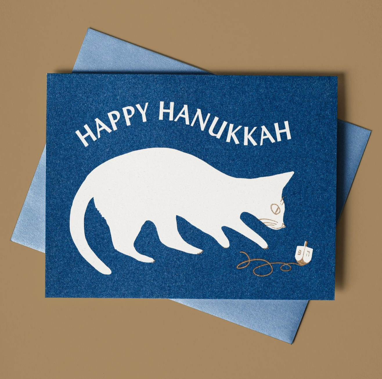 BROMSTAD PRINTING Happy Hanukkah Dreidel Card