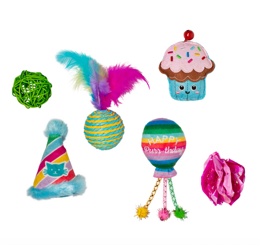 FRINGE STUDIO Happy Purr-thday - Set of 6 Toys