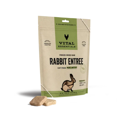 VITAL ESSENTIALS Freeze-Dried Rabbit Mini Patties, 106g (3.75oz)