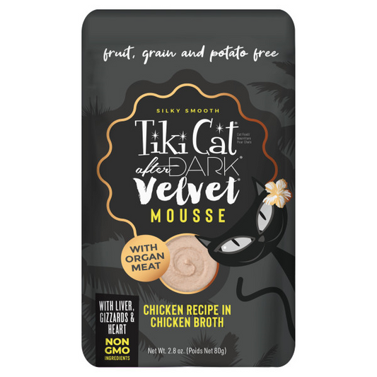 TIKI CAT After Dark Velvet Mousse Chicken Pouch, 80g (2.8oz)
