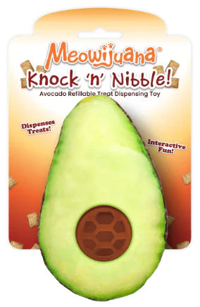 MEOWIJUANA Knock 'n' Nibble Refillable Avocado Treat Dispenser