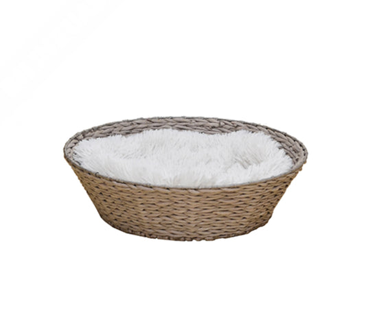 PETPALS Handwoven Cat Basket , Grey