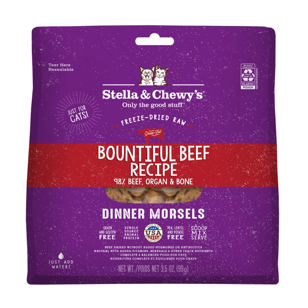 STELLA & CHEWY'S Freeze-Dried Bountiful Beef Morsels, 99g (3.5oz)