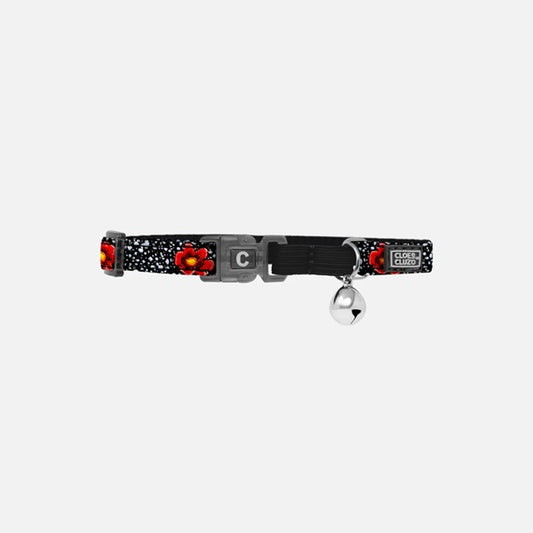 Cloe E Cluzo Breakaway Collar, Black w/Flowers