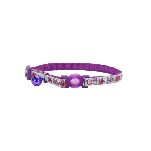 COASTAL SafeCat Glow in the Dark Adjustable Collar, Butterflies