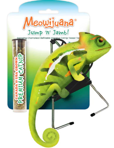 MEOWIJUANA Door Jump 'n' Jamb, Green Chameleon