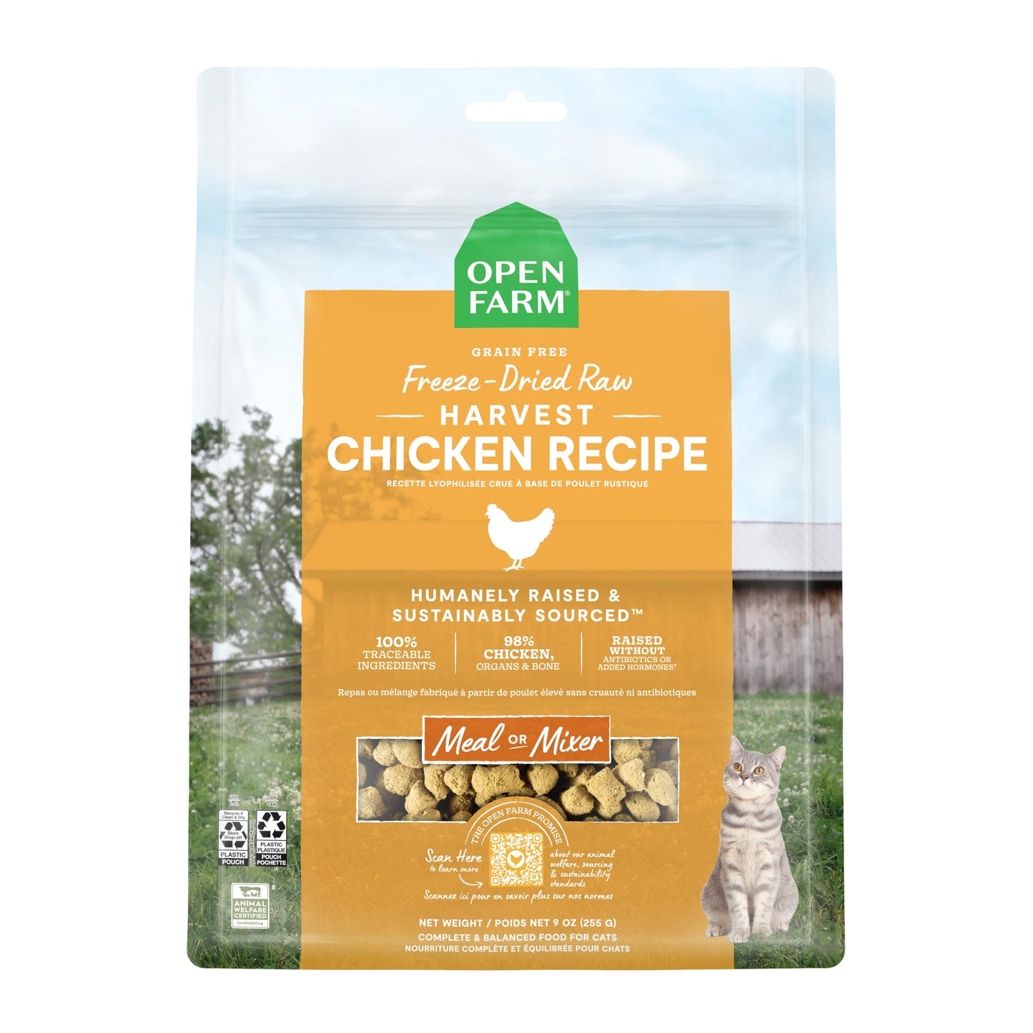 OPEN FARM Freeze-Dried Raw Harvest Chicken  Morsels, 99g (3.5oz)