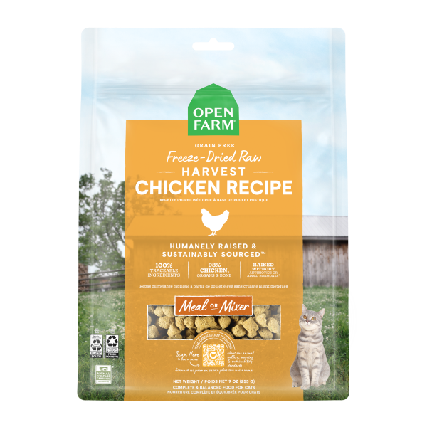 OPEN FARM Freeze-Dried Raw Harvest Chicken  Morsels, 255g (9oz)