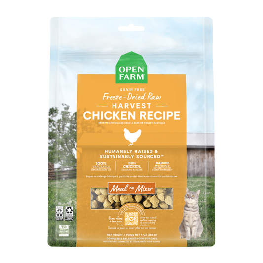 OPEN FARM Freeze-Dried Raw Harvest Chicken  Morsels, 255g (9oz)