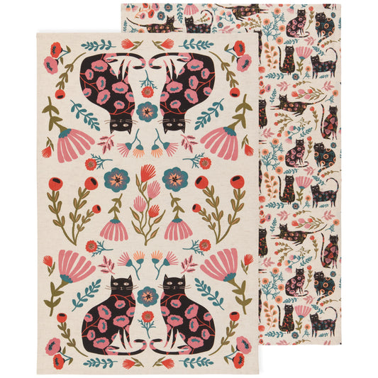 DANICA Catbloom Dishtowels Set of 2