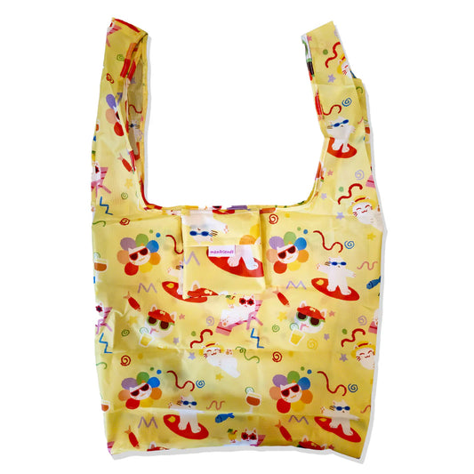 MAOFRIENDS Vacation Cat Reusable Grocery Shopping Bag