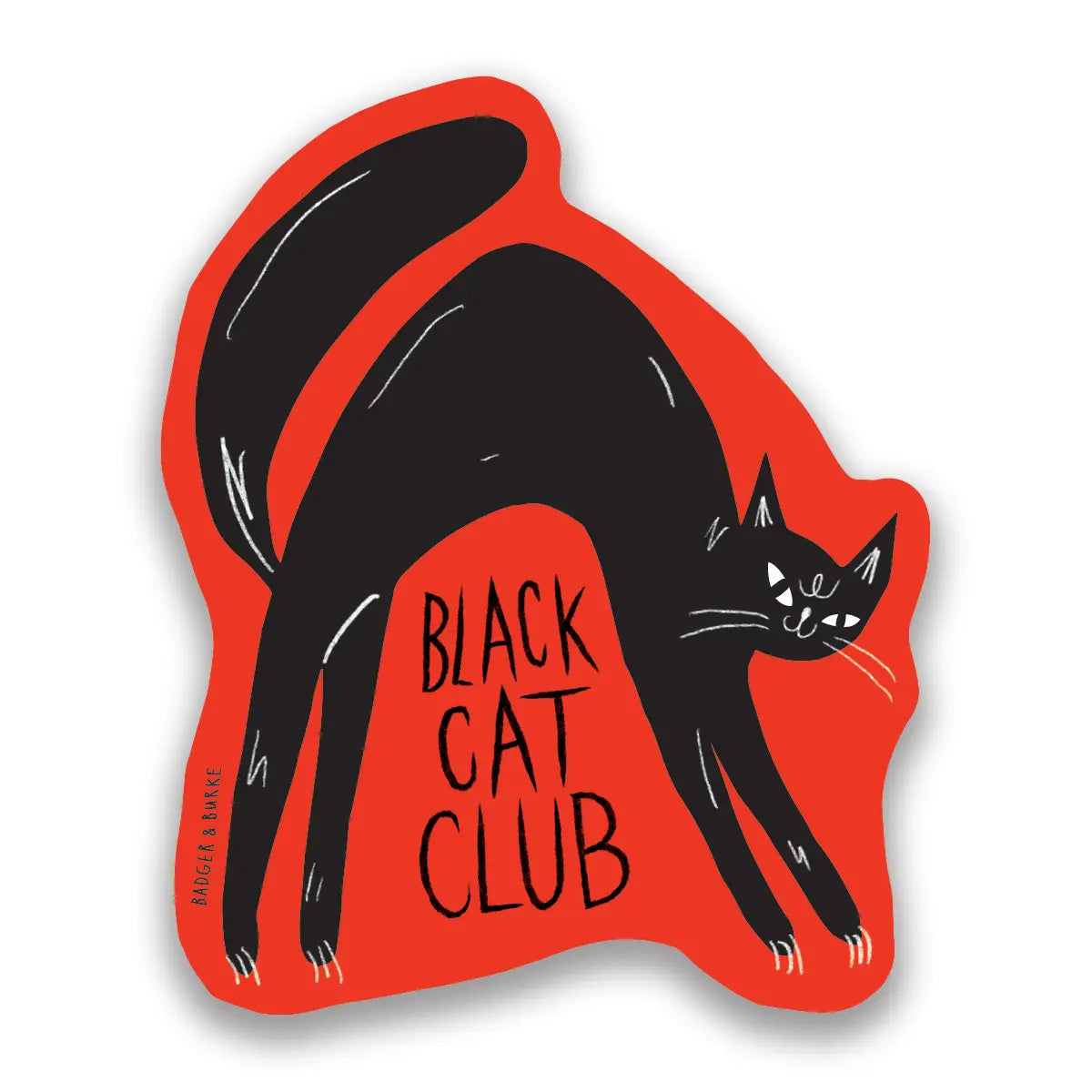 BADGER & BURKE Black Cat Club Sticker