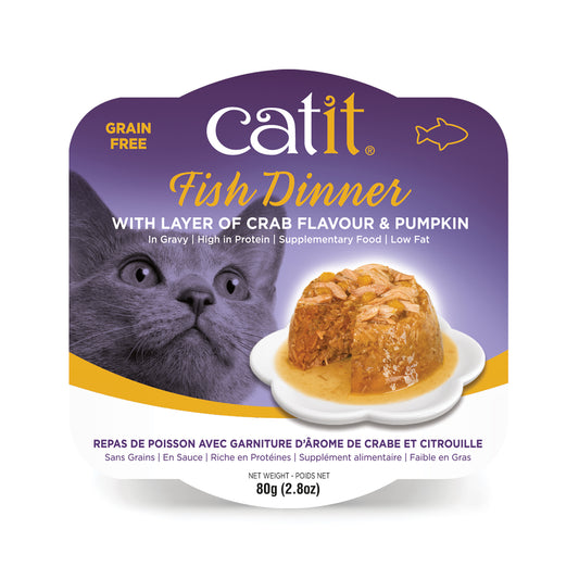 CATIT Fish Dinner Crab & Pumpkin, 80g (2.8oz)