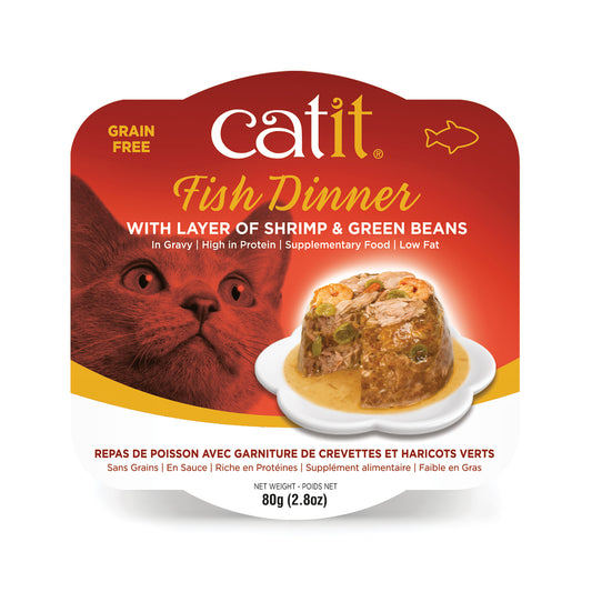 CATIT Fish Dinner Shrimp & Green Beans, 80g (2.8oz)