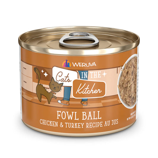 CATS IN THE KITCHEN Fowl Ball Chicken and Turkey Au Jus, 170g (6oz)