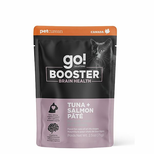 PETCUREAN GO! Booster Brain Health Tuna & Salmon Pate, 71g (2.5oz)